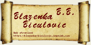 Blaženka Biculović vizit kartica